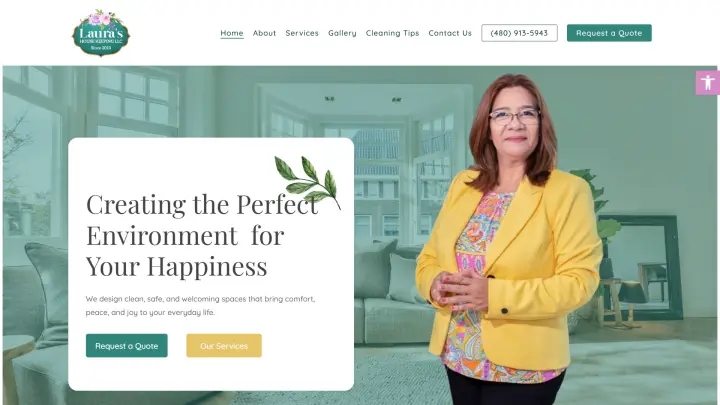 Laura's House Keeping cleaning service website designed by OrangeSky Websites