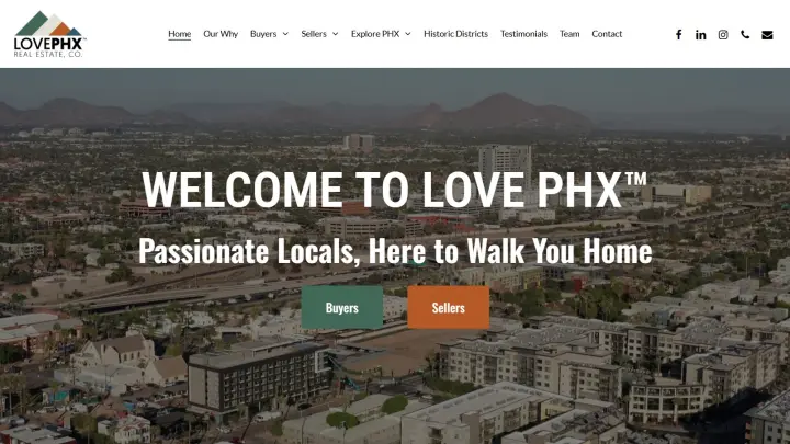 Love PHX Real Estate website designed by OrangeSky Websites