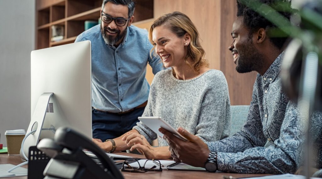 Happy business team