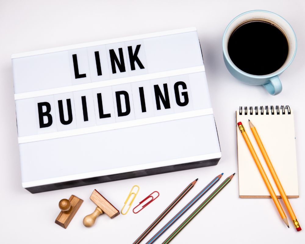 Link building. Text in lightbox