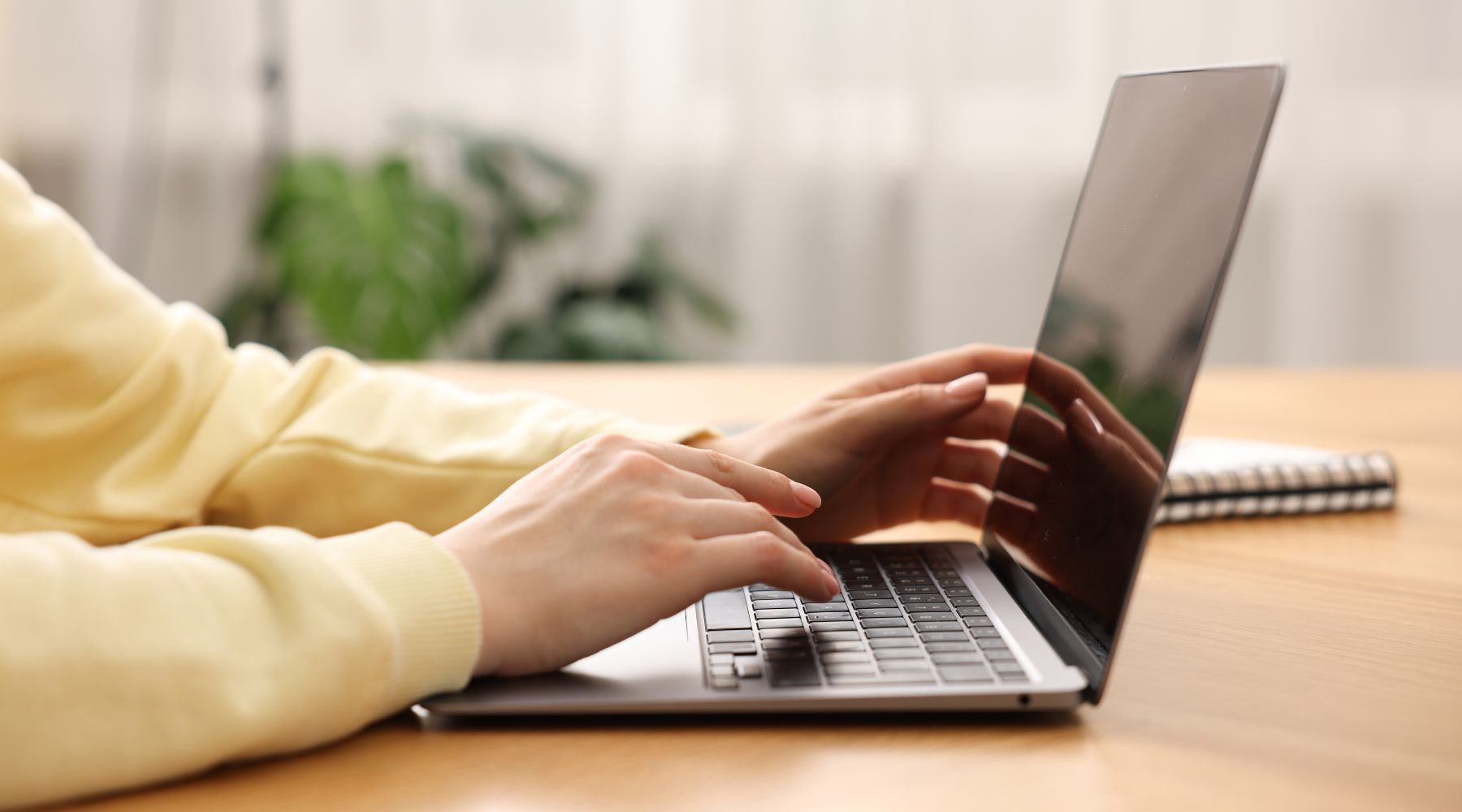 SEO copywriter using laptop