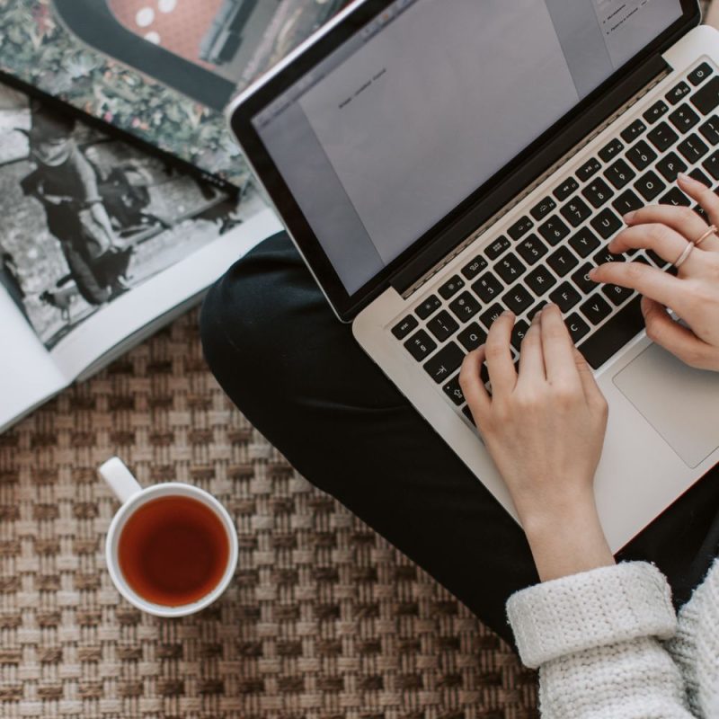 businesswoman using laptop
