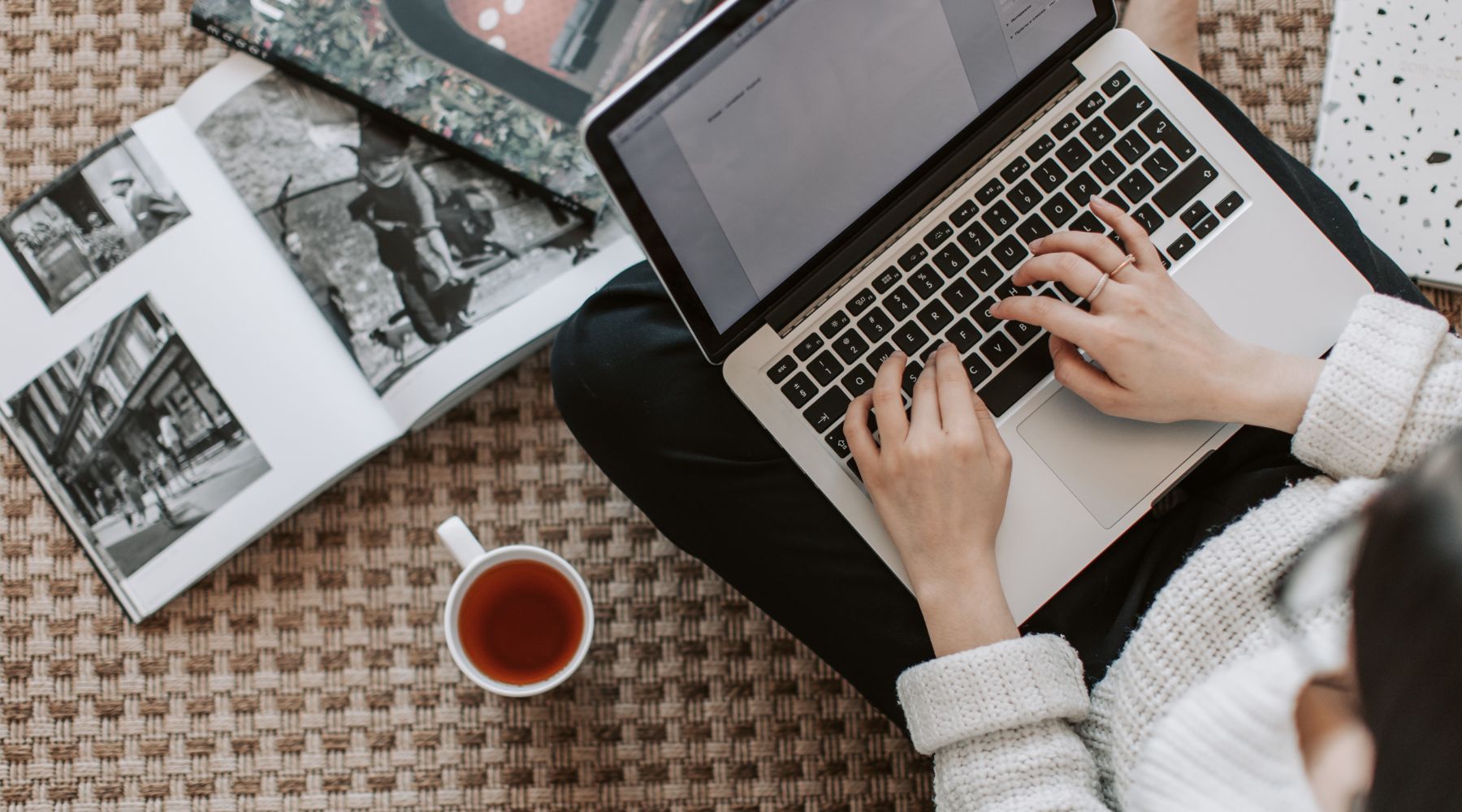businesswoman using laptop